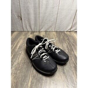Nike Golf Shoes Womens 7.5 Black White Spiked Cleats‎ Leather Lace Up
